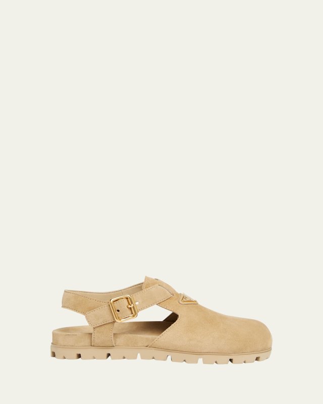 Fussbett Suede Buckle Clogs